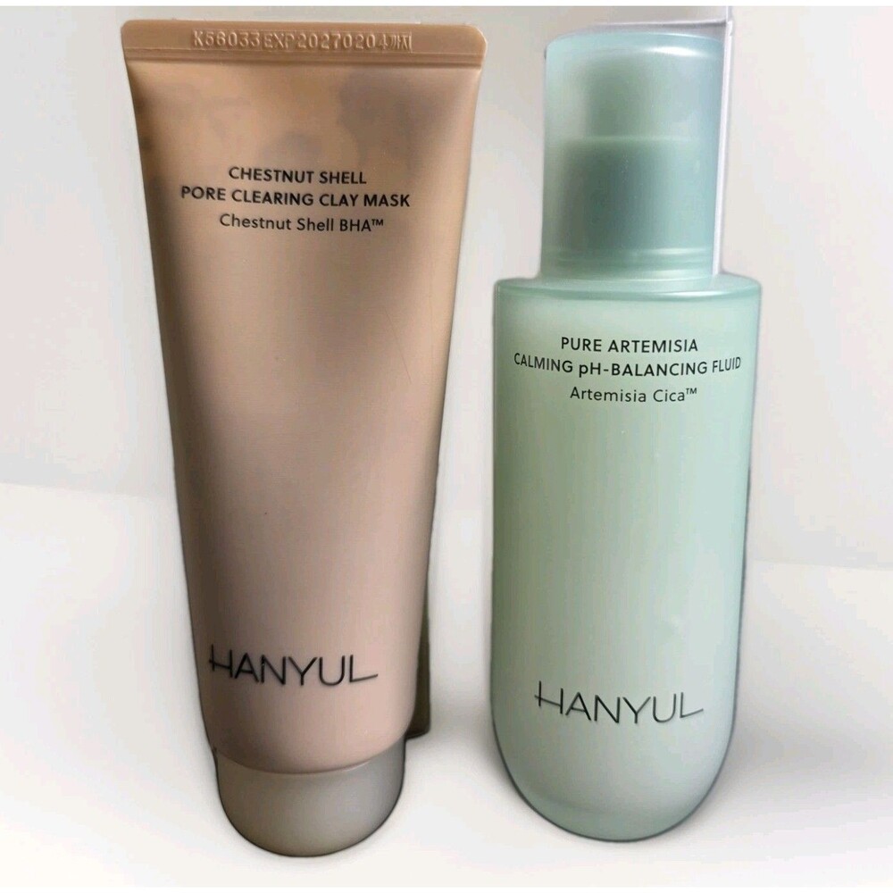 Hanyul Artemisia Soothing Toner & Chestnut Shell Pore Clearing Clay Mask Bundle